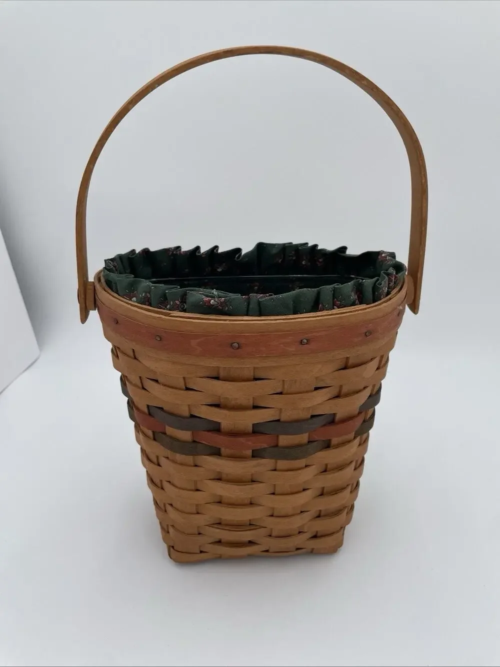 Longaberger Shades of Autumn Wall Mount 1993 Basket, Liner & Plastic Insert